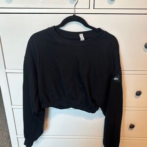 Alo yoga Black Cropped Sweatshirt